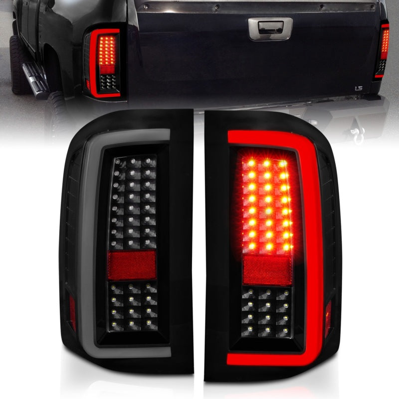 Tail Light Assembly; LED; Smoke Lens; Black Housing; w/Light Bar