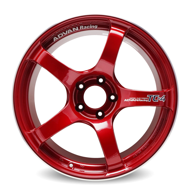 Advan TC4 18x8.5 +45 5-114.3 Racing Candy Red & Ring Wheel - Advan -  YAD8H45ECRR