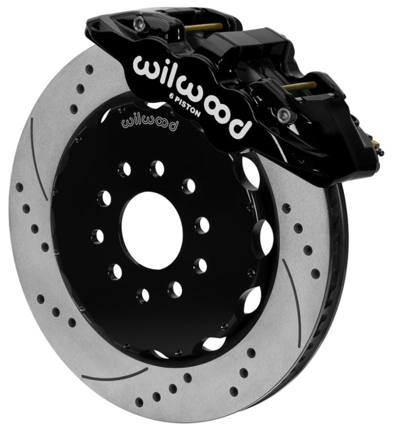 Wilwood AERO6 Front Big Brake Kit 14.00in Drilled Black Rotor - 97-13  Chevrolet Corvette C5/C6/Z06 - Wilwood - 140-15705-D