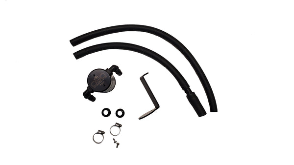 J&L Oil Separator 3.0 Driver Side, Black Anodized (2014-2023 Mazda CX-5  2.5L Non-Turbo) - J&L Oil Separator Co - 3111D-B