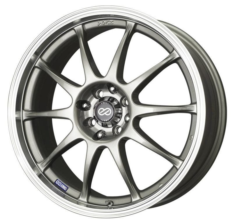 Enkei J10 16x7 4x100/114.3 42mm Offset 72.62mm Bore Dia Silver w/ Machined  Lip Wheel - Enkei - 409-670-10SP