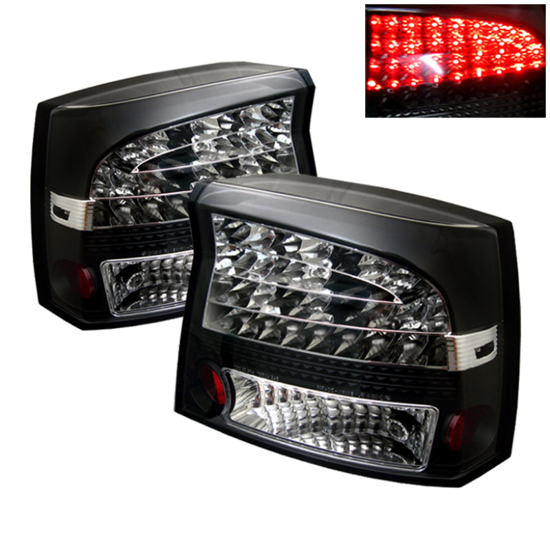 Spyder) LED Tail Lights - Black 2006-2008 Dodge Charger - SPYDER