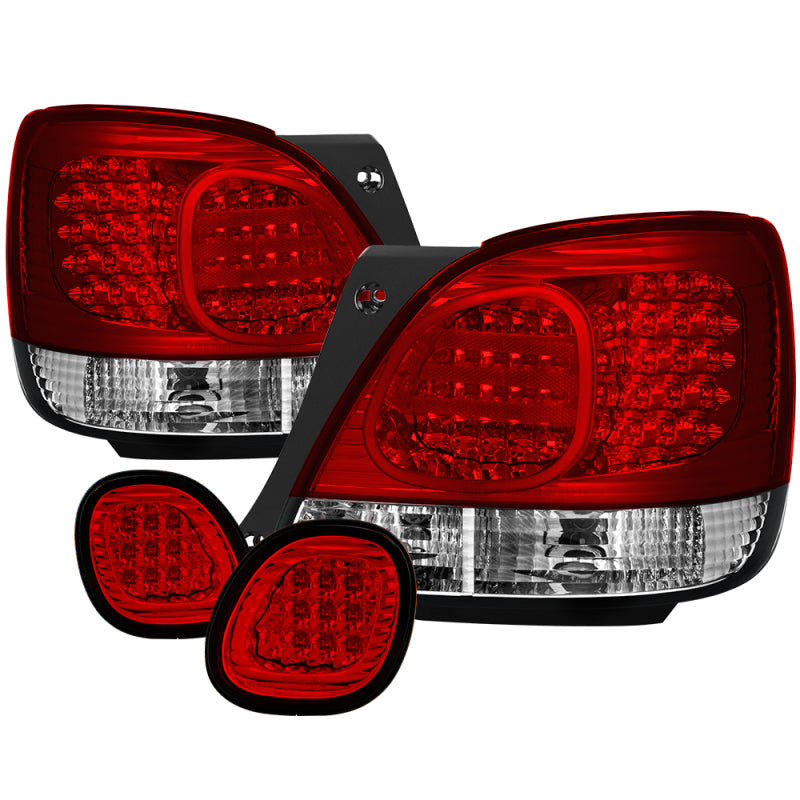 (Spyder) LED 4pcs Tail Lights with Trunk Piece - Red Clear 1998-2005 Lexus  GS300 - SPYDER - 5005731