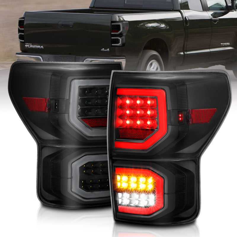 Tail Light Assembly; LED; Smoke Lens; Black Housing; Pair; 2007-2013 Toyota  Tundra - Anzo USA - 311337