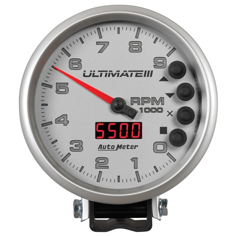 GAUGE; TACH; 5in.; 9K RPM; PEDESTAL; DATALOGGING; ULTIMATE III