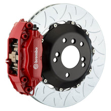 Load image into Gallery viewer, Brembo 03-06 G35 Sedan/Coupe/03-08 350Z Rr GT BBK 4 Pist Cast 345x28 2pc Rotor Slotted Type3-Red - Brembo - 2P3.8023A2