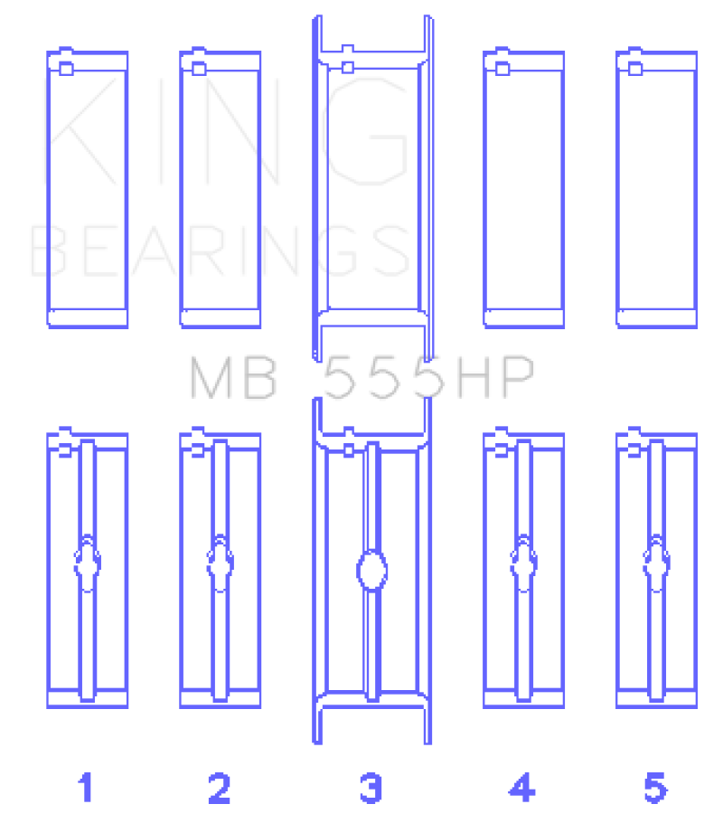 King Engine Bearings Chrysler 350/361/383/403 Main Bearing Set - King Engine Bearings - MB555HP010