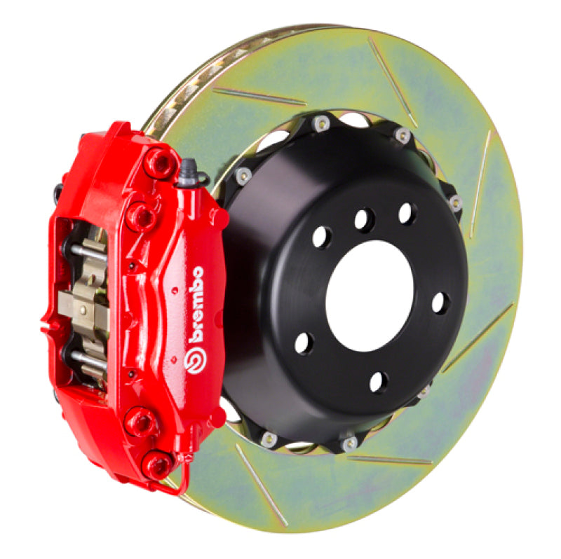 Brembo 08-14 WRX STI Rr GT BBK 4 Pist Cast 345x28 2pc Rotor Slotted Type1-Red - Brembo - 2P2.8020A2