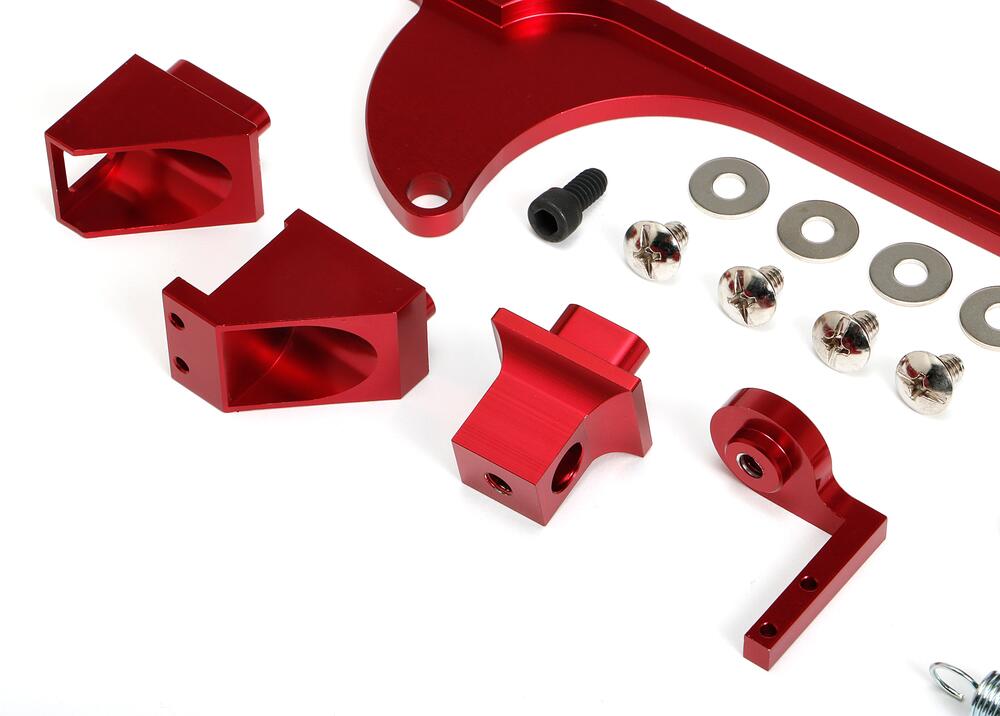THROTTLE BRACKETS BILLET ANODIZED RED 4500 CARB - Trans-Dapt Performance - 2341
