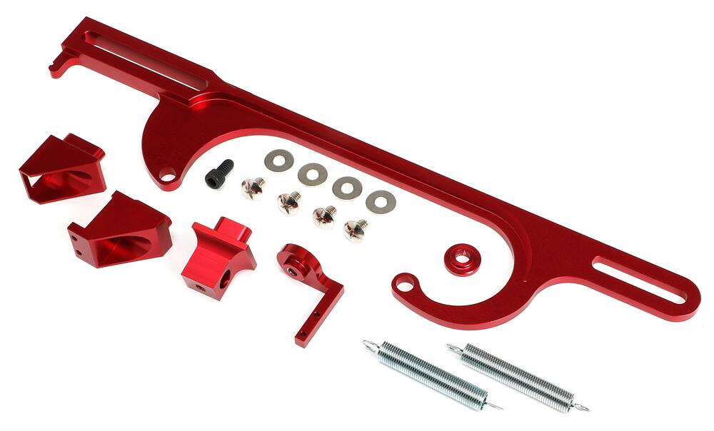THROTTLE BRACKETS BILLET ANODIZED RED 4500 CARB - Trans-Dapt Performance - 2341