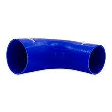 Load image into Gallery viewer, Mishimoto 90-Degree Silicone Transition Coupler, 3.00-in to 3.75-in, Blue - Mishimoto - MMCP-R90-30375BL