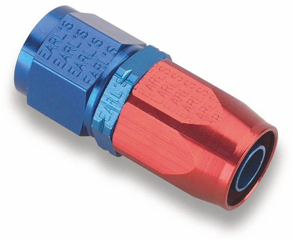 Swivel-Seal™ Straight AN Hose End, Fitting Size: -6AN Female, Hose End Size: -6AN, Anodized Red/Blue, Aluminum, Bagged Packaging, - Earl's Performance - 800106ERL