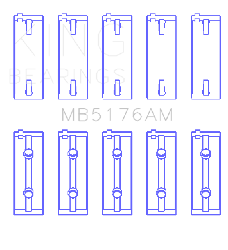 King Mitsuishi 4G93 SOHC (Size 0.25) Main Bearing Set - King Engine Bearings - MB5176AM0.25