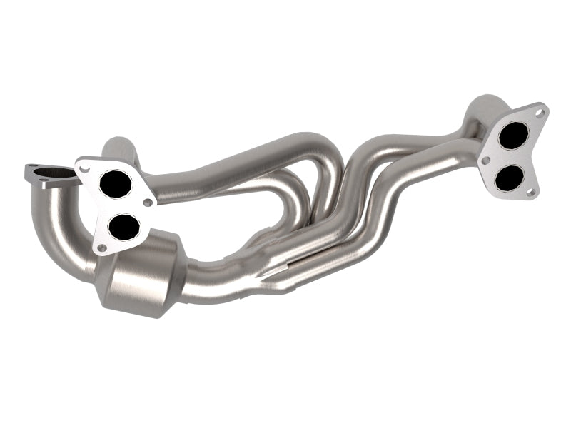 aFe Twisted Steel 304 Stainless Steel Header w/ Cat 13-19 Subaru Outback H4-2.4L - aFe - 48-36804-HC