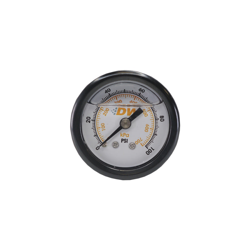 DeatschWerks 0-100 PSI 1/8in NPT Mechanical Fuel Pressure Gauge 1.5in Diameter Black Housing    - DeatschWerks - 6-01-GL
