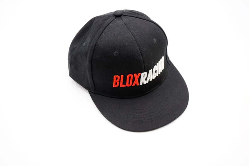 BLOX Racing Snapback Cap Black with Red and White Logo - Blox Racing - New Style Flat Bill - BLOX Racing - BXAP-00107