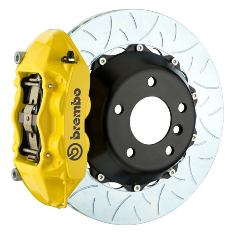 Brembo 07-08 G35/G35S Sedan Rr GT BBK 4Pis Cast 345x28 2pc Rotor Slotted Type3-Yellow - Brembo - 2P3.8021A5