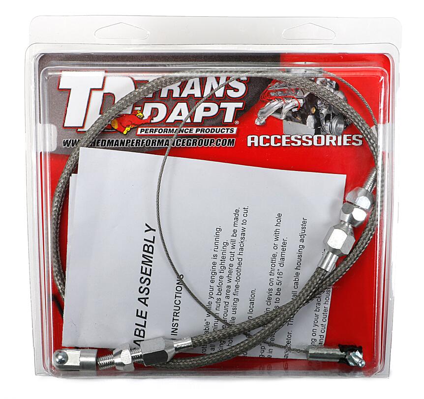 THROTTLE CABLE with HOUSING; 24 in. LONG- STAINLESS STEEL - Trans-Dapt Performance - 8988