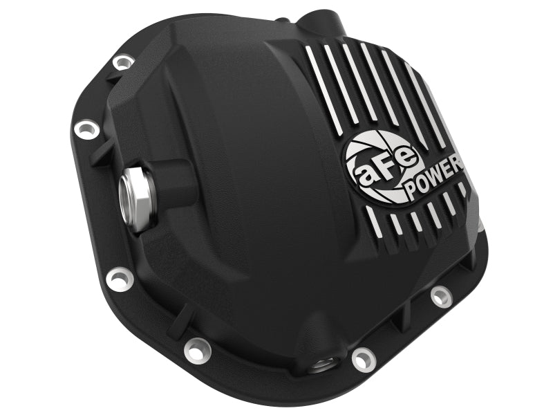 aFe Pro Series Front Diff Cover Black w/ Machined Fins 17-21 Ford Trucks (Dana 60) w/ Gear Oil - aFe - 46-71101B