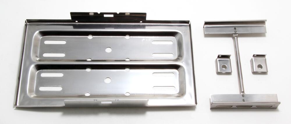 7-1/2 in. x 13-1/4 in. Battery Tray and Hold-Down- CHROME - Trans-Dapt Performance - 9323