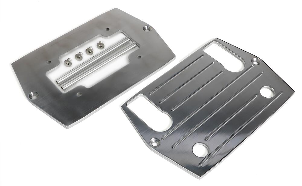 Optima RED TOP (4 post) Battery Tray; PINSTRIPED (ball-milled)-Billet ALUMINUM - Trans-Dapt Performance - 9327