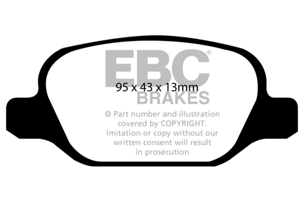 Redstuff Ceramic Low Dust Brake Pads; 2012 Fiat 500 - EBC - DP31338C