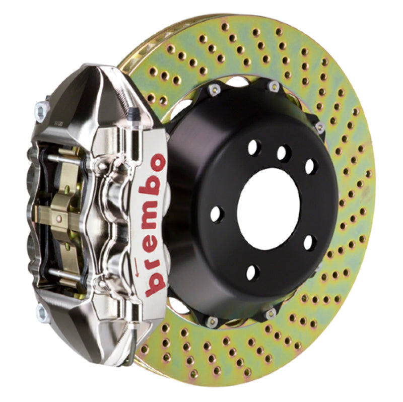 Brembo 14+ Q50/Q50S (Excl. AWD) Rear GTR BBK 4 Piston Billet380x28 2pc Rotor Drilled- Nickel Plated - Brembo - 2P1.9054AR
