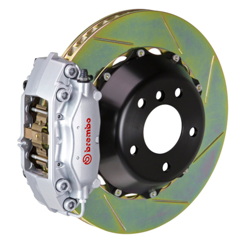 Brembo 08-14 C63 (Excl. Black Series) Rear GT BBK 4 Pist Cast 345x28 2pc Rotor Slotted Type1-Silver - Brembo - 2P2.8036A3