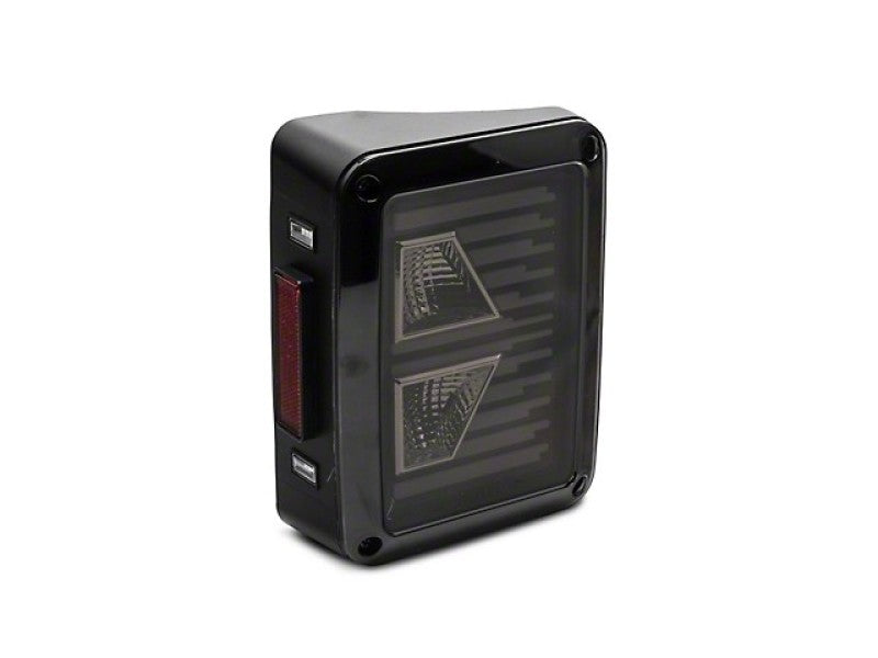 Raxiom 07-18 Jeep Wrangler JK Axial Series Vision LED Tail Lights- Black Housing (Smoked Lens) - Raxiom - J130808