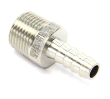 Load image into Gallery viewer, 3/8 Inch NPT x 5/16 Inch Straight Hose Barb Fitting Male/Male Silver Nitrous Outlet - Nitrous Outlet - 00-01923-B
