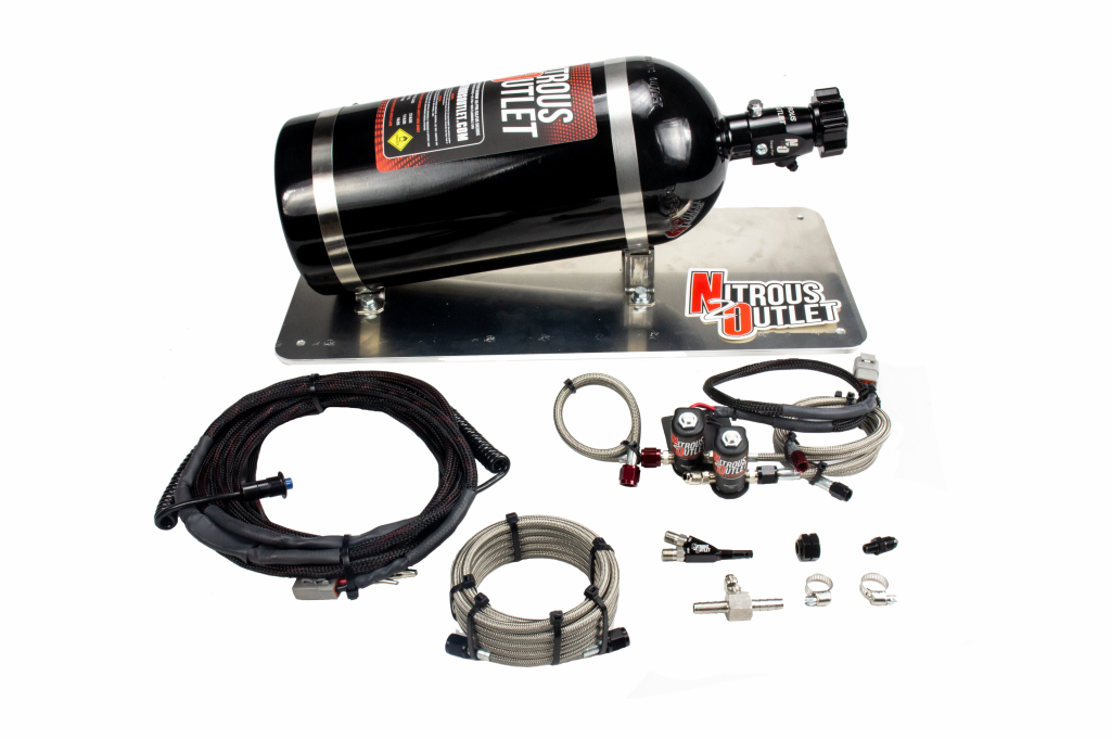 The Quick Fix EFI Single Nozzle System Gas/E85 5-55psi 35-200 HP 10lb Bottle Nitrous Outlet - Nitrous Outlet - 00-10067-10
