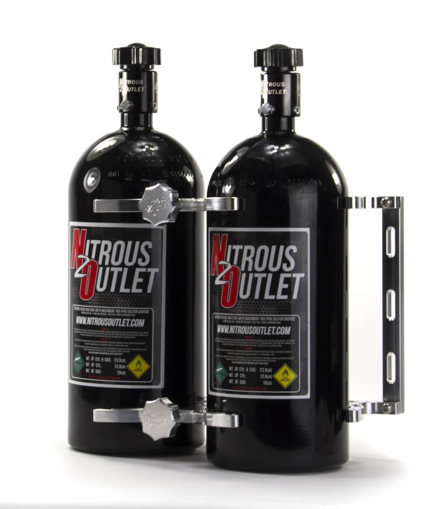 Dual Billet Heated Verical Mount Bottle Bracket 10lb/15lb Nitrous Outlet - Nitrous Outlet - 00-32016