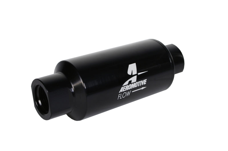 Aeromotive In-Line Filter 10AN 10 Micron Microglass Element Bright-Dip Black 2in OD - Aeromotive Fuel System - 12350