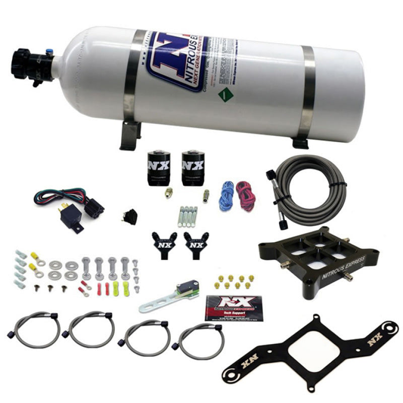 4150 BILLET CROSSBAR STAGE 6 (50-100-150-200-250-300HP); With 15LB Bottle. - Nitrous Express - 60042-15