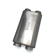 Load image into Gallery viewer, Ticon Industries 17in OAL 3.0in Dual In/Out Thin Oval Titanium Muffler - Matte - Ticon - 116-07623-0250