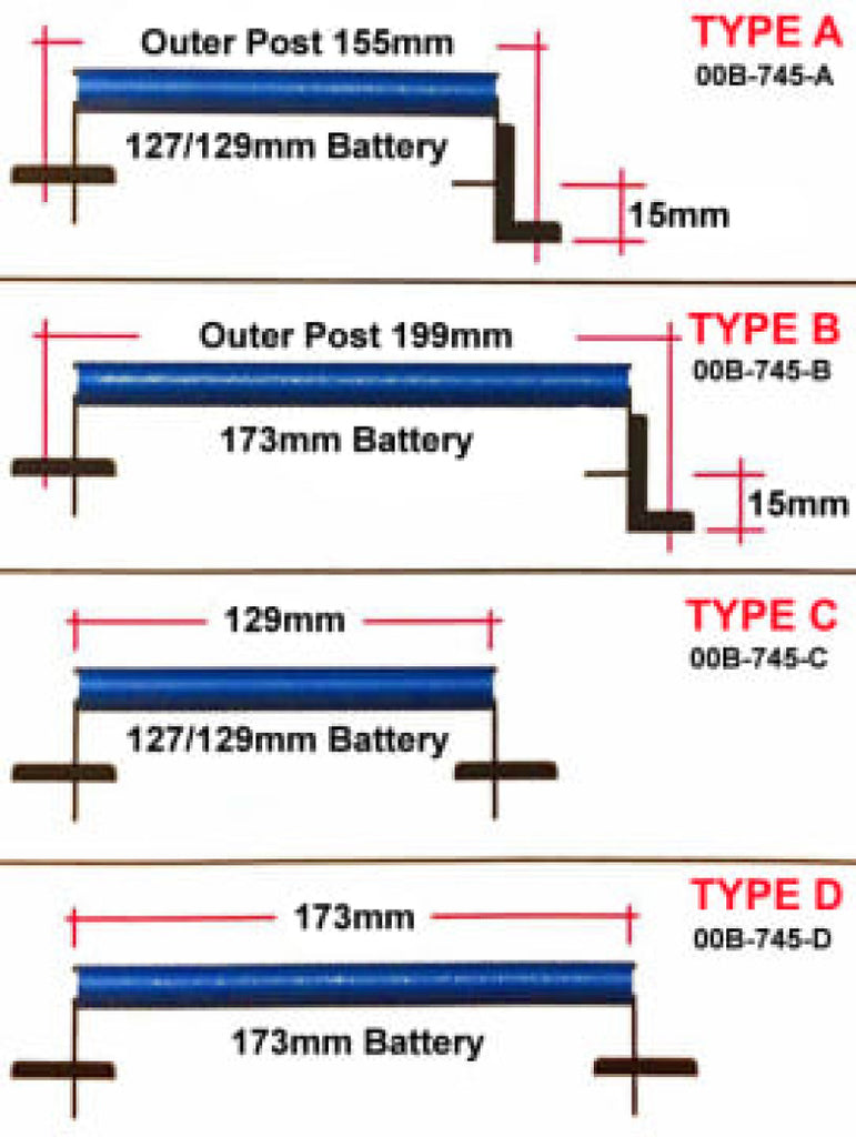 Cusco 173mm D-Type Battery Tie Down - Aluminum Blue - Cusco - 00B 745 D