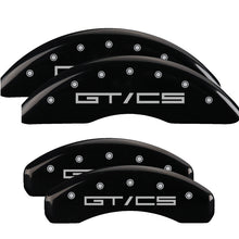Load image into Gallery viewer, Set of 4: Black finish, Silver Mustang GT/CS - MGP Caliper Covers - 10202SGTCBK