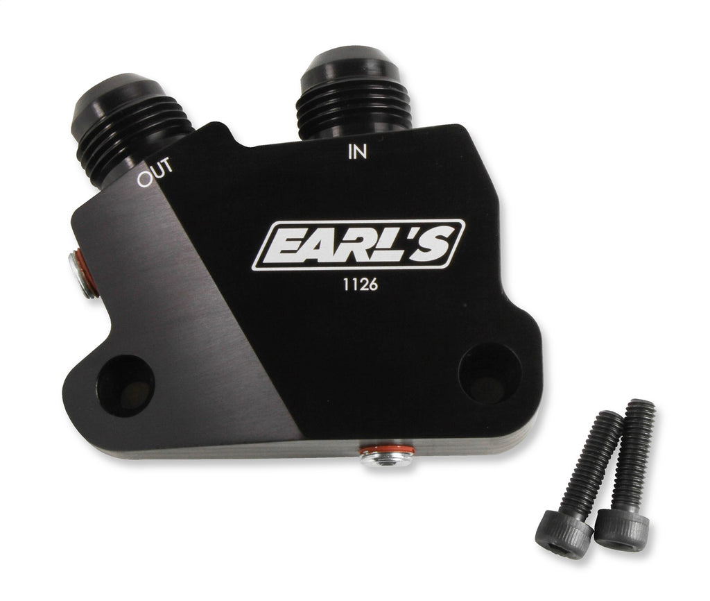 Engine Oil Cooler Adapter, Side Mount, Incl. O-Ring Seal/Hardware, -10AN Male Port, - Earl's Performance - 1126ERL
