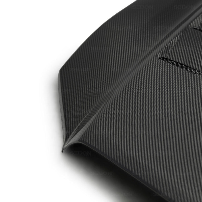 TS-style carbon fiber hood for 2015-2021 Toyota Tacoma - Seibon Carbon - HD18TYTA-TS