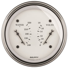 Load image into Gallery viewer, GAUGE; DUAL; WTMP/VOLT; 3 3/8in.; 250deg.F/18V; ELEC; OLD TYME WHITE - AutoMeter - 1630