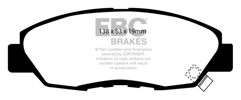 Redstuff Ceramic Low Dust Brake Pads; 1997 Acura CL - EBC - DP3812/2C