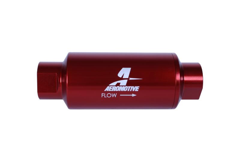 Aeromotive In-Line Filter - (AN-10) 10 Micron Microglass Element Red Anodize Finish - Aeromotive Fuel System - 12340