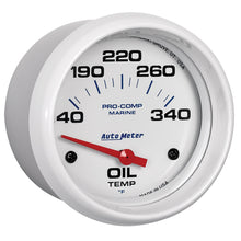 Load image into Gallery viewer, GAUGE; OIL TEMP; 2 5/8in.; 140-300deg.F; ELECTRIC; MARINE WHITE - AutoMeter - 200765