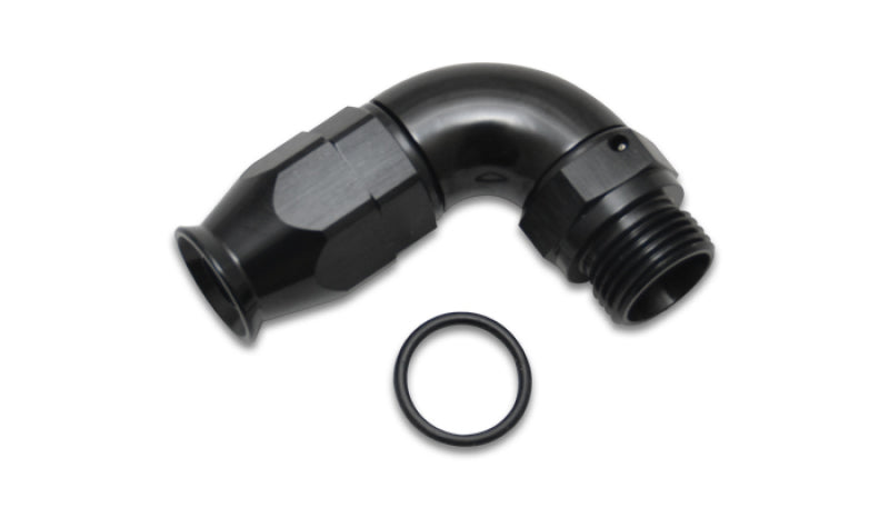 90 Degree High Flow Swivel Hose End Fitting, -6AN Hose to 6 ORB - VIBRANT - 29902