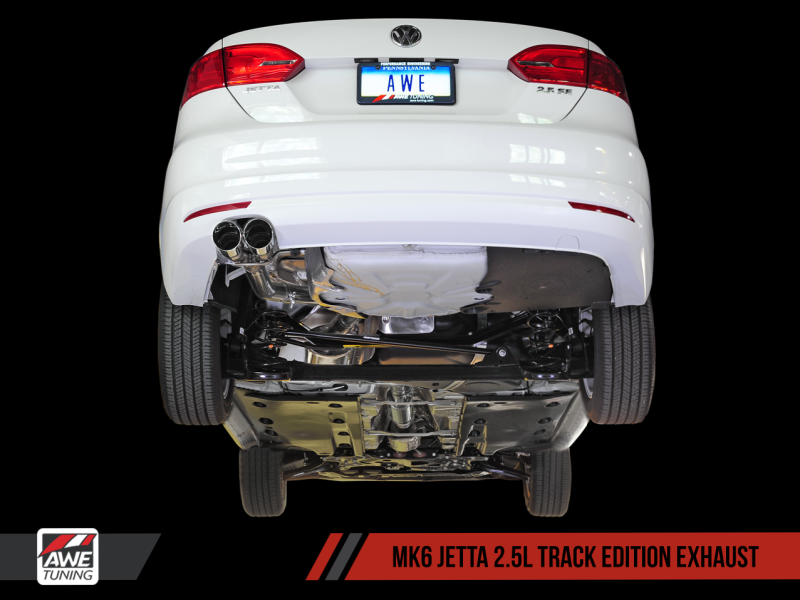 AWE Tuning Mk6 Jetta 2.5L Track Edition Exhaust - Polished Silver Tips - AWE Tuning - 3020-22028