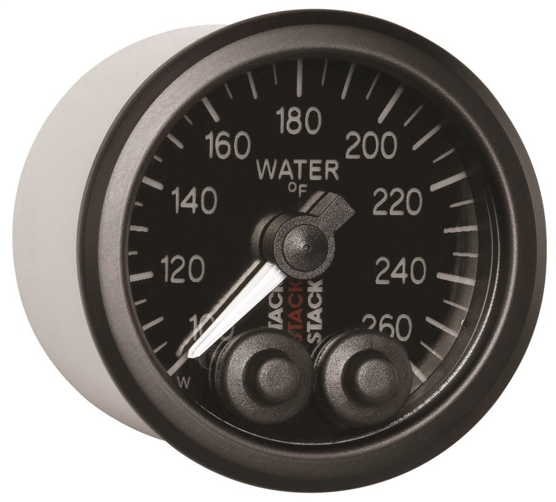 Autometer Stack Pro Control 52mm 100-260 deg F Water Temp Gauge - Black (1/8in NPTF Male) - AutoMeter - ST3508