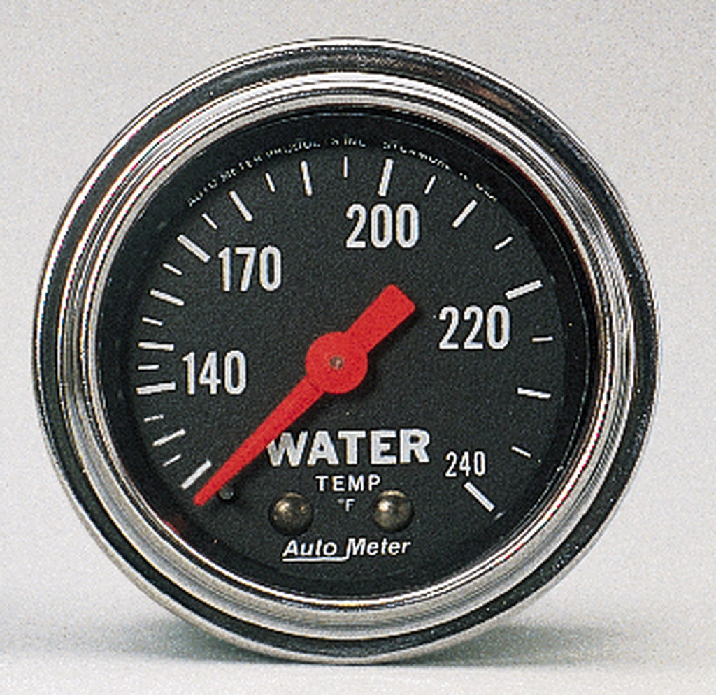 GAUGE; WATER TEMP; 2 1/16in.; 120-240deg.F; MECHANICAL; TRADITIONAL CHROME - AutoMeter - 2432