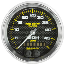 Load image into Gallery viewer, GAUGE; SPEEDOMETER; 3 3/8in.; 50MPH; GPS; MARINE CARBON FIBER - AutoMeter - 200635-40