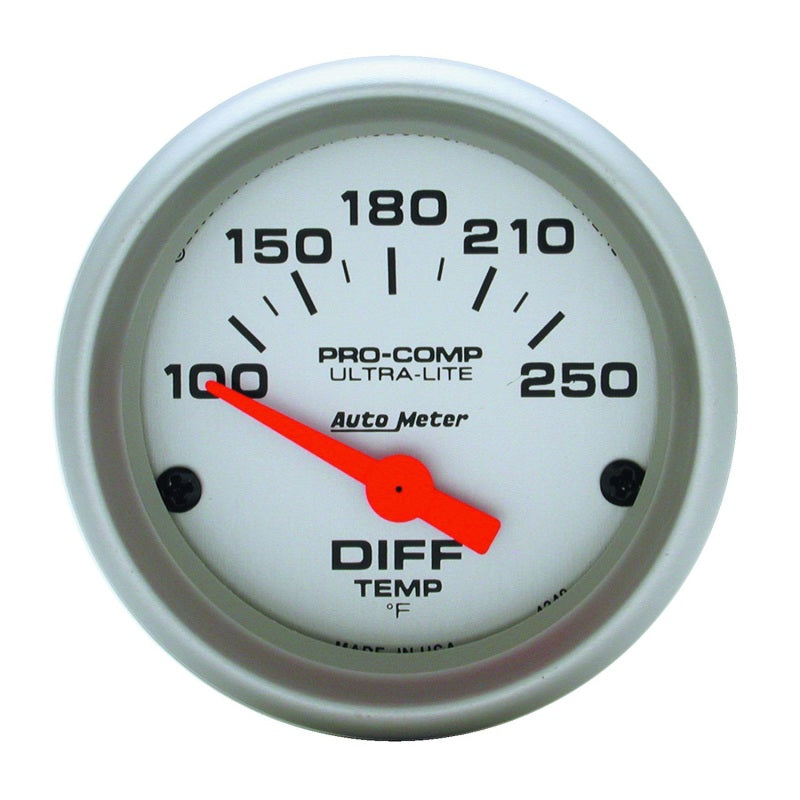 GAUGE; DIFFERENTIAL TEMP; 2 1/16in.; 100-250deg.F; ELECTRIC; ULTRA-LITE - AutoMeter - 4349