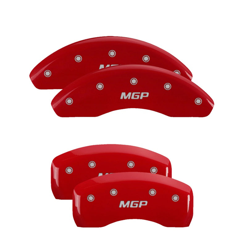 Set of 4: Red finish, Silver MGP - MGP Caliper Covers - 26222SMGPRD